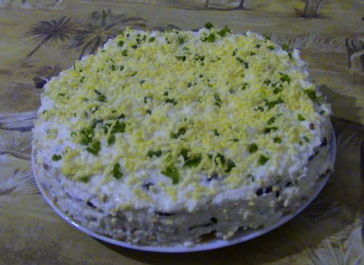 Рецепт. Торт закусочный из коржей для "Наполеона"