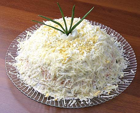 Рецепт. Салат с курицей и луком-пореем