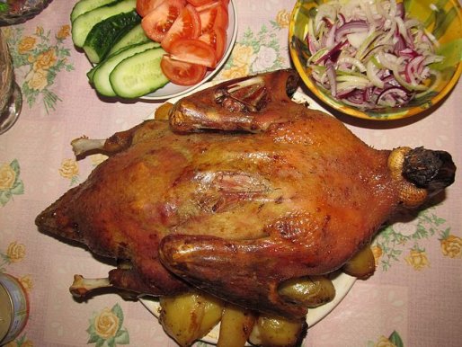 Рецепт. Утка с яблоками