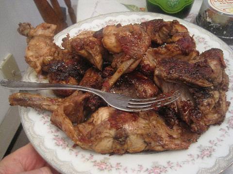 Рецепт. Кролик шпигованный салом