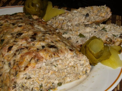 Рецепт. Мясной хлеб из курицы и грибов