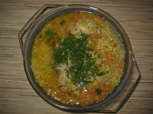 Рецепт. Суп в пароварке с курицей