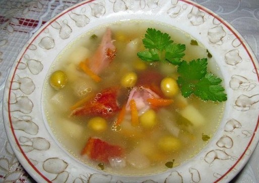 Рецепт. Суп с горошком