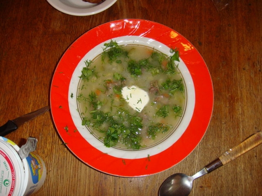 Рецепт. Суп из баранины и перловкой