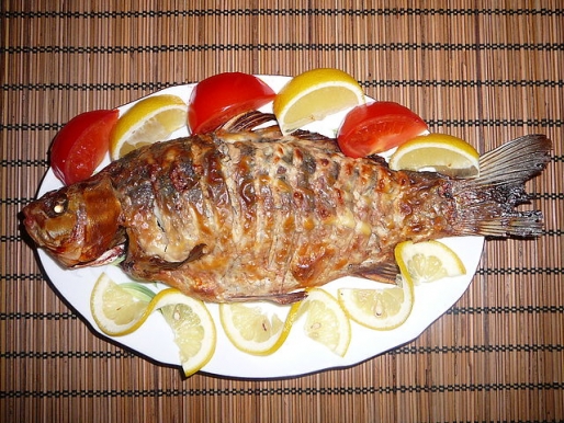 Рецепт. Караси в сметане из духовки
