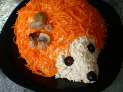 Рецепт. Салат "Ёжик" из корейской моркови