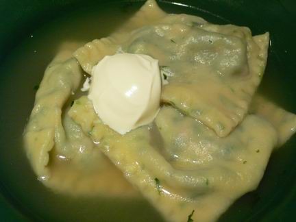 Рецепт. Равиоли с мясом и шпинатом